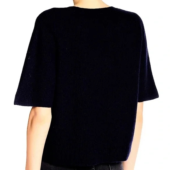 Frame Denim Cashmere Baby Wool Yak Sweater Tee Black Crew Neck Small - Picture 8 of 8